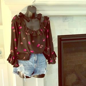 Women’s off the shoulder blouse with ties